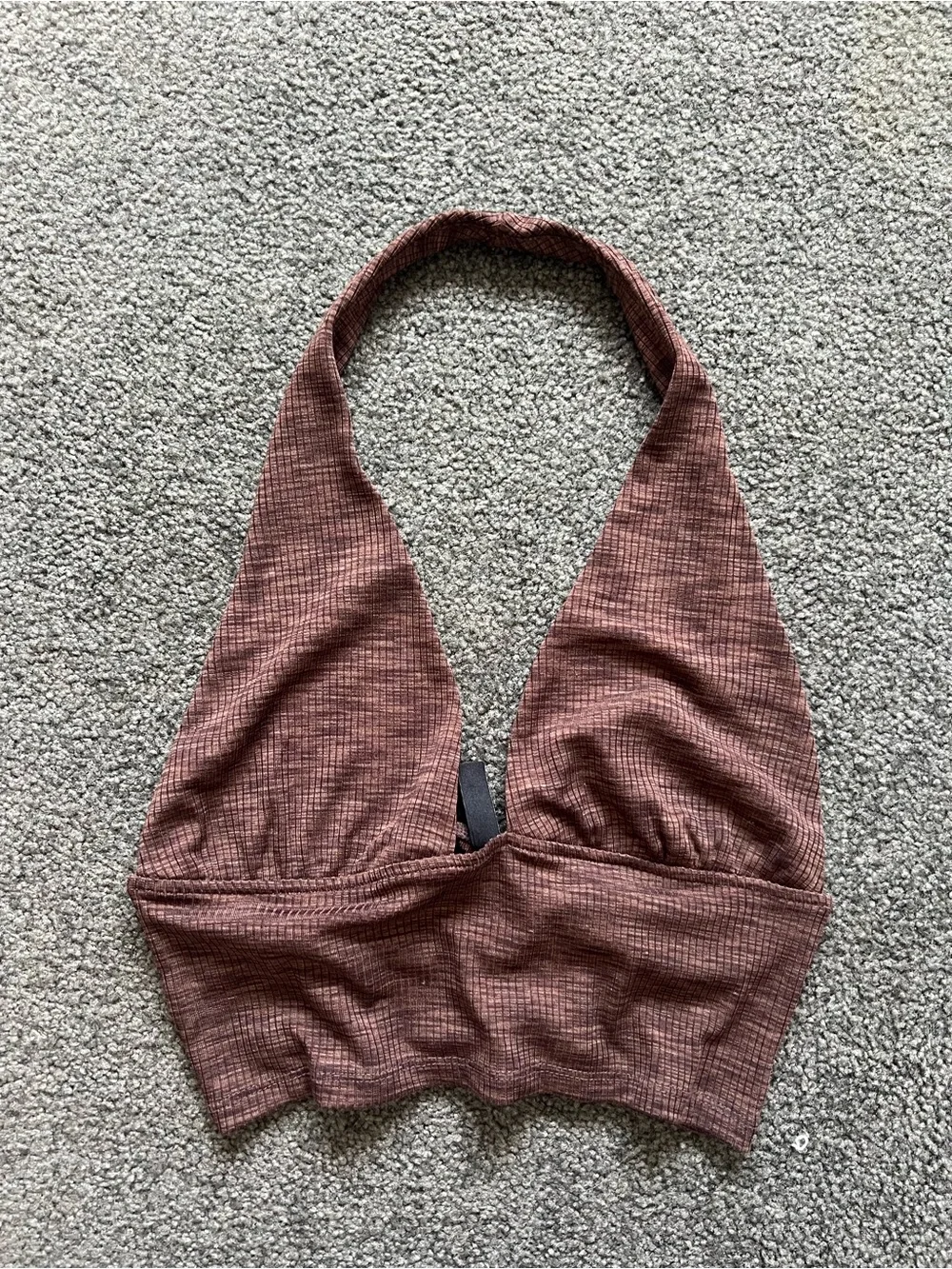 H&M Ribbed Halter Tank Top Rust - Picture 1 of 4